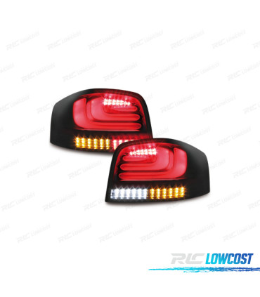 PILOTOS AUDI A3 8P 03-09 CARDNA FULL LED NEGRO AHUMADO