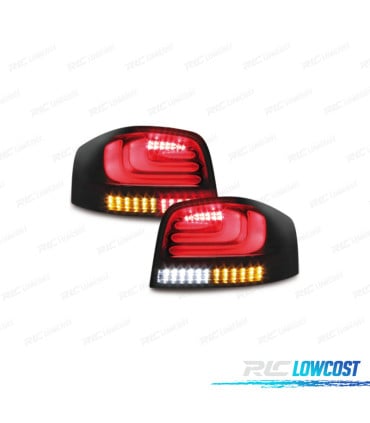 PILOTOS PARA AUDI A3 8P 03-09 CARDNA FULL LED NEGRO AHUMADO