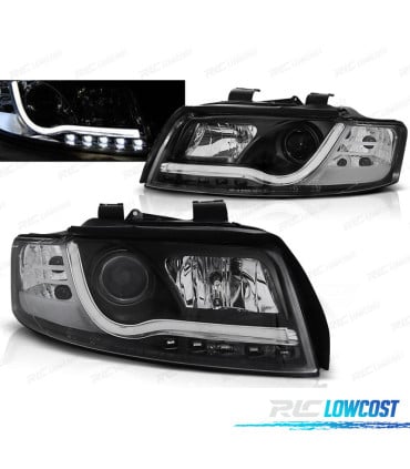 FAROS AUDI A4 00-04 TRU DRL TUBE LIGHTS NEGROS