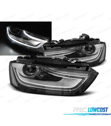 FAROS AUDI A4 B8 12-15 DRL NEGROS