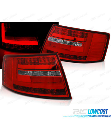 PILOTOS AUDI A6 C6 04-08 SEDAN LED ROJO CLARO 6 PIN