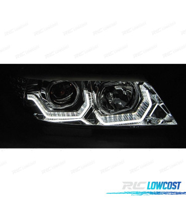 FAROS BMW E90 E91 05-08 OJOS ANGEL 3D CROMADOS