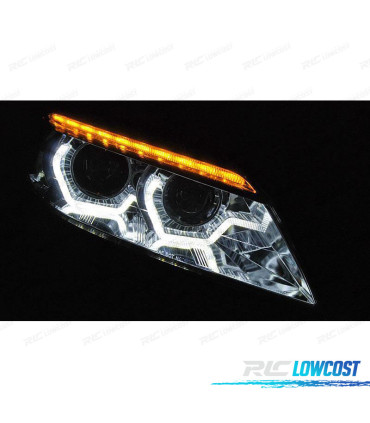 FAROS BMW Z4 E89 09-13 OJOS ANGEL LED DINÁMICO CROMADOS XENON