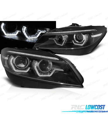 FAROS BMW Z4 E89 09-13 OJOS ANGEL LED DINÁMICOS NEGROS XENON