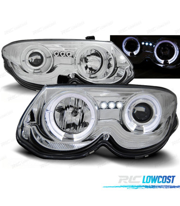FAROS PARA CHRYSLER 300M 99-04 OJOS ANGEL LED CROMADOS