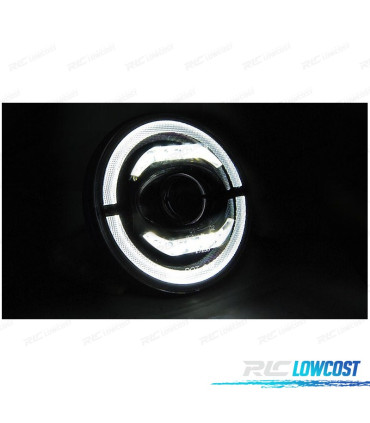 FAROS PARA JEEP WRANGLER 96-18 OJOS ANGEL FULL LED NEGRO