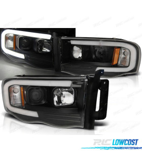 FAROS PARA DODGE RAM 02-06 TUBE LED NEGRO