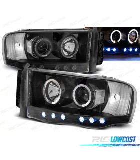 FAROS PARA DODGE RAM 02-06 OJOS ANGEL NEGROS