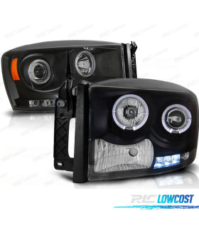 FAROS PARA DODGE RAM 06-08 OJOS ANGEL NEGROS