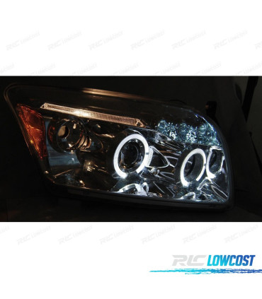 FAROS PARA DODGE CALIBER 06-12 OJOS ANGEL LED CROMADOS