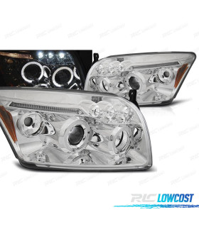 FAROS PARA DODGE CALIBER 06-12 OJOS ANGEL LED CROMADOS