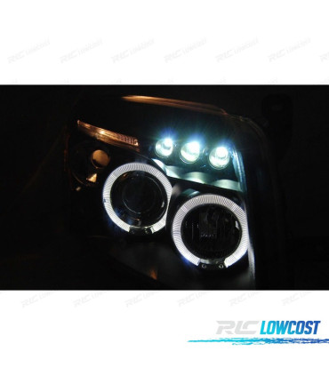 FAROS PARA DODGE CALIBER 06-12 OJOS ANGEL LED NEGROS