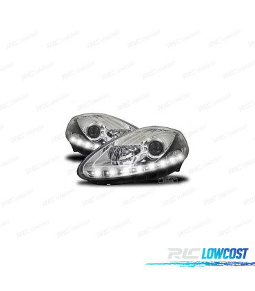 FAROS PARA FIAT GRANDE PUNTO 05-08 DRL CROMADOS
