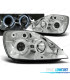 FAROS PARA FORD FIESTA MK6 02-05 OJOS ANGEL CROMADOS