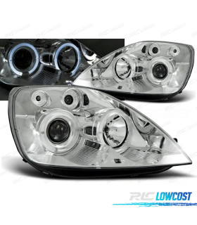 FAROS PARA FORD FIESTA MK6 02-05 OJOS ANGEL CROMADOS