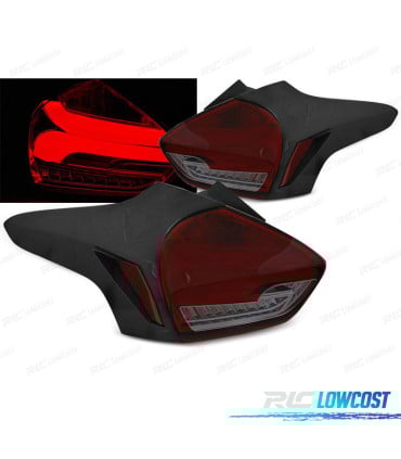 PILOTOS PARA FORD FOCUS MK3 15-18 FULL LED DINÁMICOS AHUMADOS