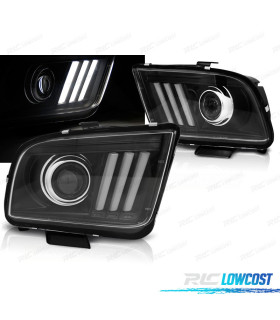 FAROS PARA FORD MUSTANG 04-09 TUBO DE LUZ NEGRO