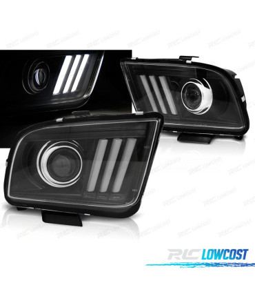FAROS FORD MUSTANG 04-09 TUBO DE LUZ NEGRO