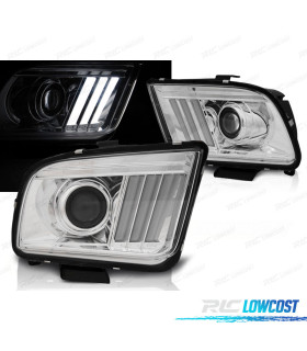 FAROS FORD MUSTANG 04-09 TUBE LIGHT CROMADOS