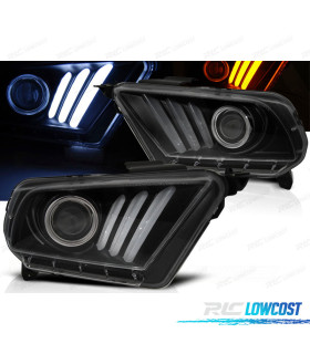 FAROS FORD MUSTANG 10-13 LED DINÁMICOS NEGRO