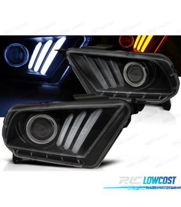FAROS FORD MUSTANG 10-13 LED DINÁMICOS NEGRO