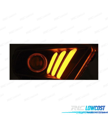 FAROS PARA FORD MUSTANG MKV 10-13 LED DINÁMICOS CROMADOS