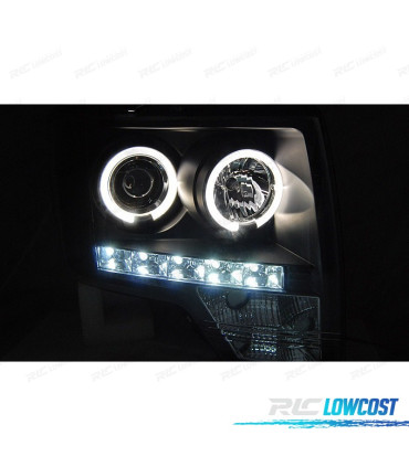 FAROS PARA FORD F150 08-14 OJOS ANGEL LED NEGRO
