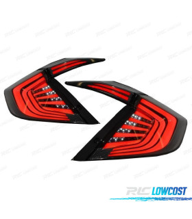 PILOTOS PARA HONDA CIVIC MK10 LIMUSINA FC FK 16- FULL LED ROJO NEGRO