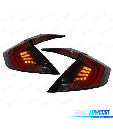 PILOTOS PARA HONDA CIVIC MK10 LIMUSINA FC FK 16- FULL LED ROJO NEGRO