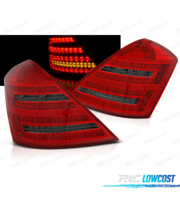 PILOTOS MERCEDES W221 05-09 LED DINÁMICO ROJO AHUMADO