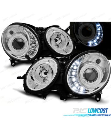 FAROS PARA MERCEDES W211 02-06 LED CROMADOS