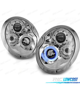FAROS PARA MINI COOPER 01-04 OJOS ANGEL CROMADOS