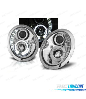 FAROS MINI COOPER R50 R52 R53 01-06 LUZ DIURNA CROMADOS