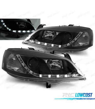 FAROS PARA OPEL ASTRA G 97-04 LUZ DIURA NEGROS