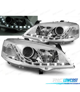 FAROS PARA OPEL ASTRA G 97-04 LUZ DIURNA CROMADOS