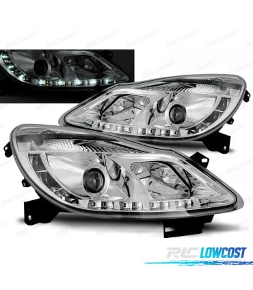 FAROS OPEL CORSA D 06-11 LUZ DIURNA LED CROMADOS