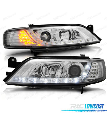 FAROS OPEL VECTRA B 96-98 LUZ DIURNA LED CROMADO