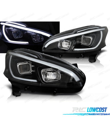 FAROS PARA PEUGEOT 208 12-15 TUBE LIGHT LED NEGROS