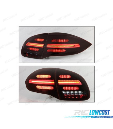 PILOTOS PARA PORSCHE CAYENNE 10-15 FULL LED BAR DINÁMICOS ROJO NEGROS