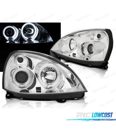 FAROS PARA RENAULT CLIO II 01-05 OJOS ANGEL CCFL CROMADOS