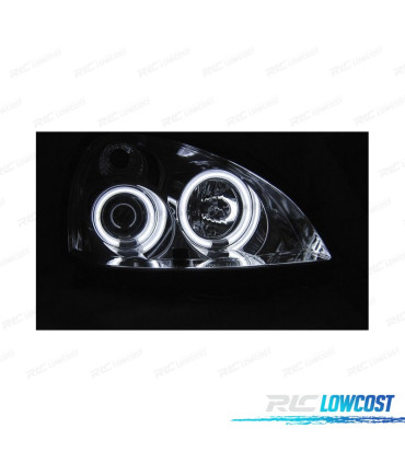 FAROS PARA RENAULT CLIO II 01-05 OJOS ANGEL CCFL CROMADOS