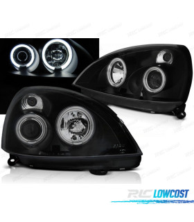FAROS PARA RENAULT CLIO II 01-05 ANGEL EYES LED NEGROS