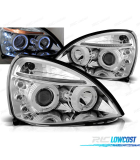 FAROS OJOS ANGEL PARA RENAULT CLIO II 01-05 LED CROMADOS
