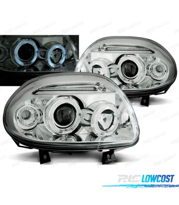 FAROS PARA RENAULT CLIO I 98-01 OJOS ANGEL CROMADOS