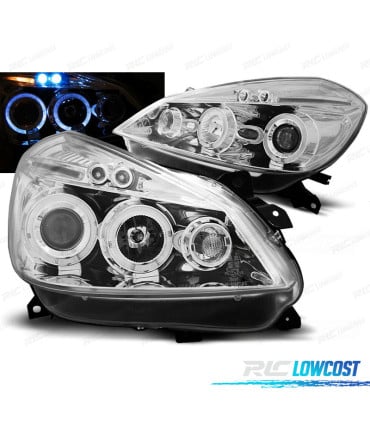 FAROS OJOS ANGEL PARA RENAULT CLIO 3 05-09 CROMADO