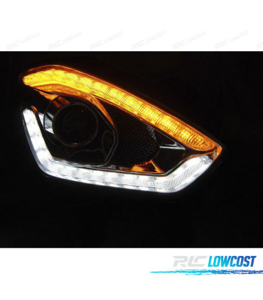 FAROS PARA SUZUKI SWIFT 17- TUBE LIGHT DRL DINAMICOS CROMO