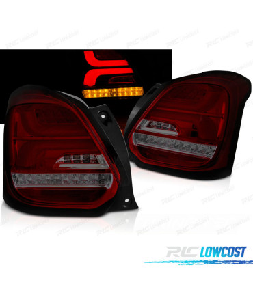 PILOTOS PARA SUZUKI SWIFT 17- LED BAR DINAMICOS ROJO AHUMADO