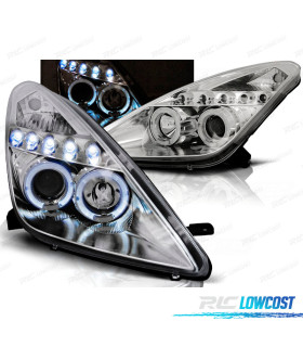 FAROS PARA TOYOTA CELICA T23 99-05 LED OJOS ANGEL CROMADOS