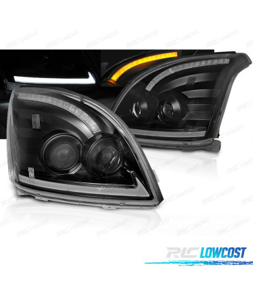 FAROS TOYOTA LAND CRUISER FJ120 03-08 TUBE LIGHT DINAMICOS NEGROS