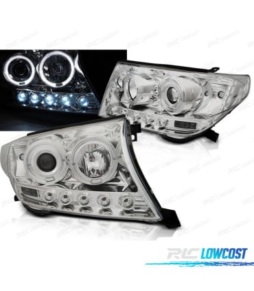 FAROS TOYOTA LAND CRUISER FJ200 07-12 OJOS ANGEL CROMADOS